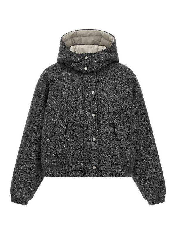 BRUNELLO CUCINELLI: ダウン・ハイテクコート - ダウンコート - グレー