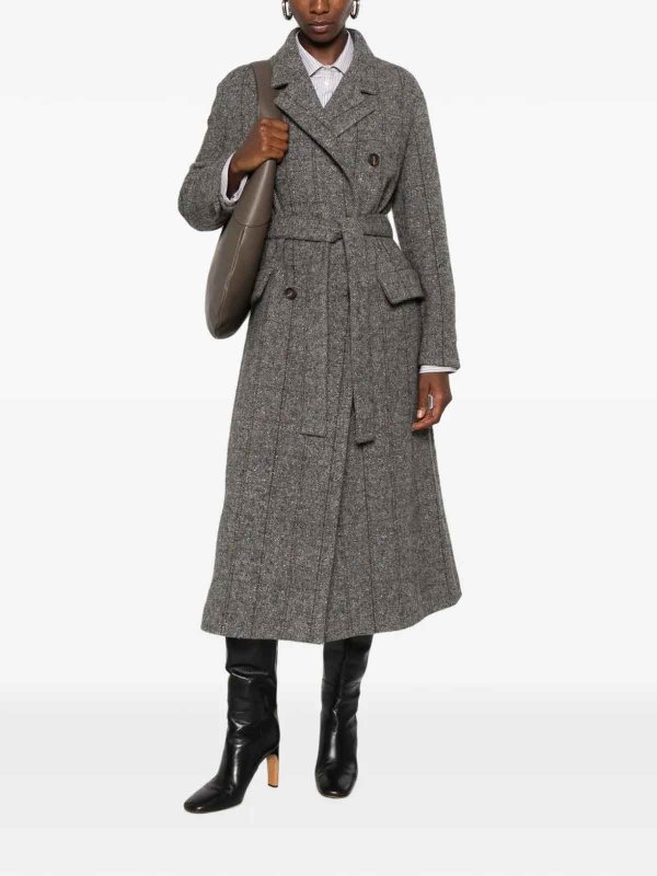 BRUNELLO CUCINELLI: knee length coats online - Double Breasted Coat