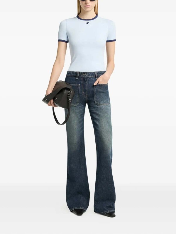 Courreges: t-shirts online - Reedition Contrast Tee