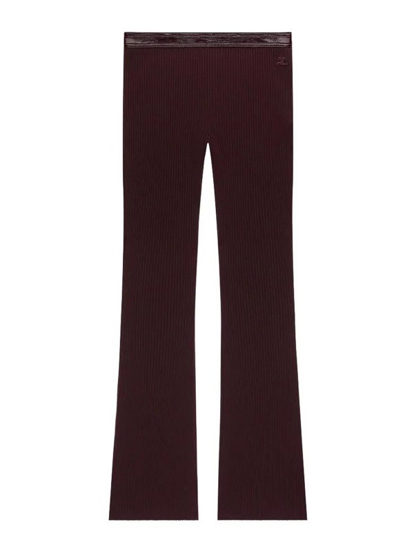 Courreges: casual trousers - Ribbed Trousers