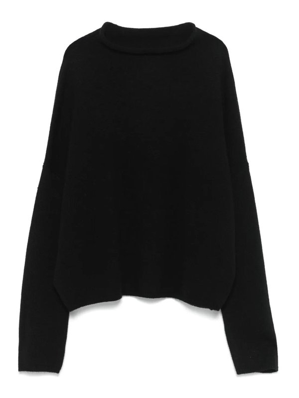 LISA YANG: Strickpullover mit Rundhalsausschnitt - Rundhalspullover - Schwarz