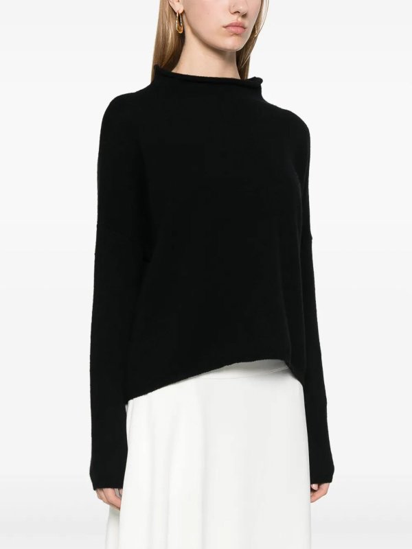 The Best Shops LISA YANG: Strickpullover mit Rundhalsausschnitt - Rundhalspullover - Schwarz