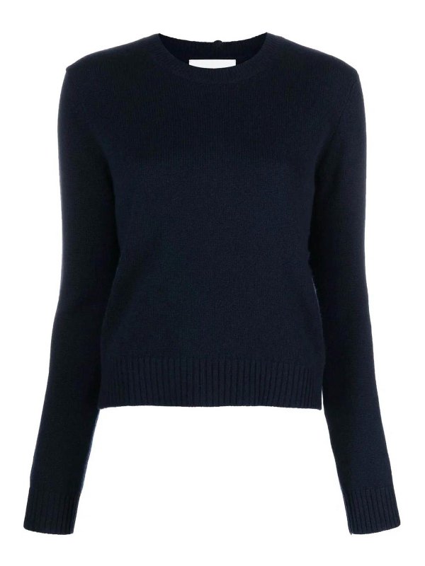 LISA YANG: Strickpullover mit Rundhalsausschnitt - Rundhalspullover - Blau
