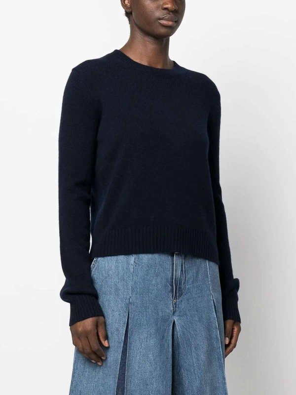 LISA YANG: Strickpullover mit Rundhalsausschnitt online - Rundhalspullover - Blau