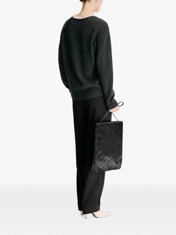 V-Pullover - Grau shop online: LOULOU STUDIO
