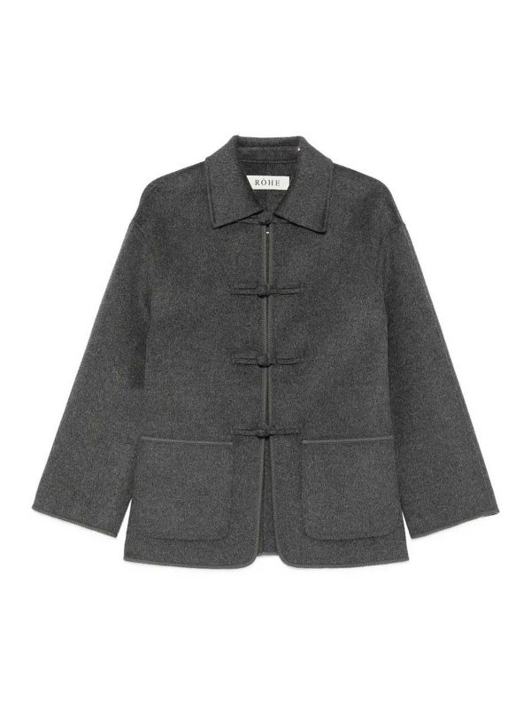 ROHE: casual jackets - Double-Faced Wool Pankou Closure Jacket