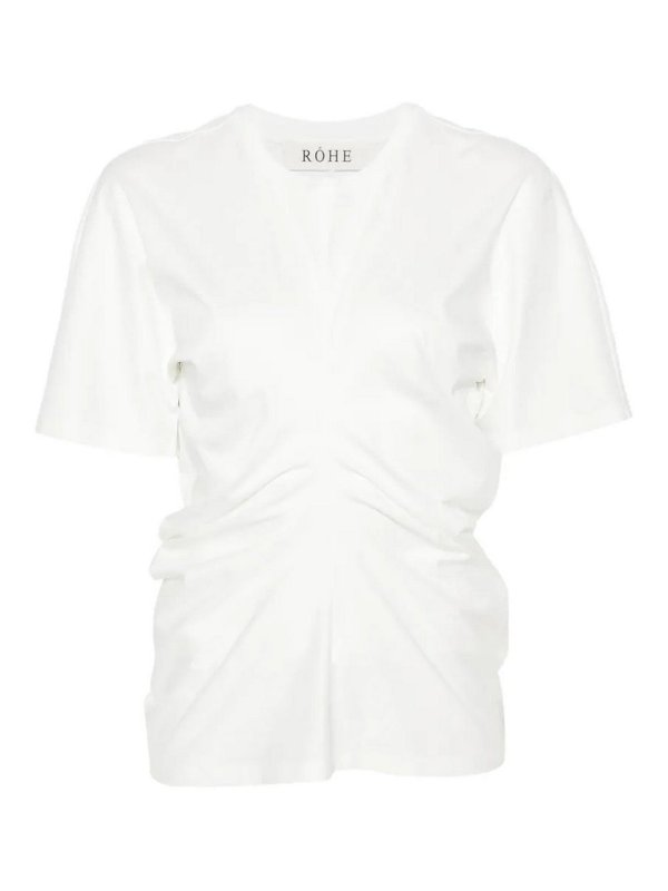 ROHE: maglia collo rotondo - Drape Tee
