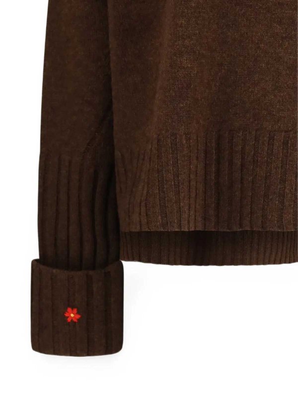 The Best Shops TORY BURCH: Strickpullover mit Rundhalsausschnitt - Rundhalspullover - Braun