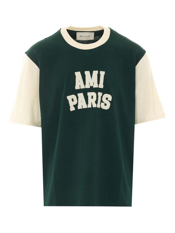 AMI PARIS: T-shirts - T-Shirt - Grün
