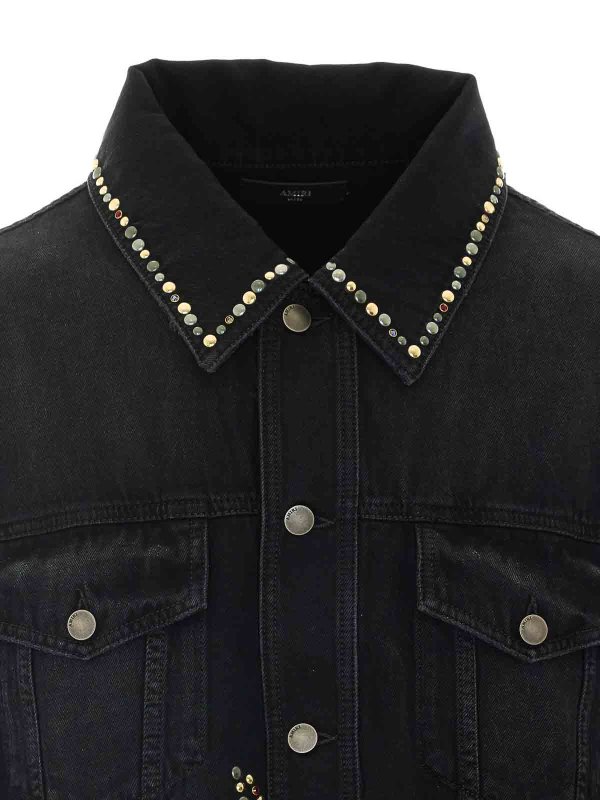 Studs Flames Trucker Jacket shop online: AMIRI