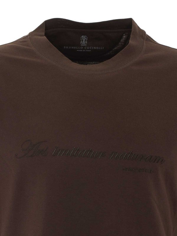 T-Shirt - Braun shop online: BRUNELLO CUCINELLI