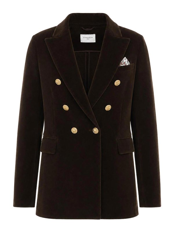 CIRCOLO 1901: casual jackets - Double Breasted Button Velvet Jacket