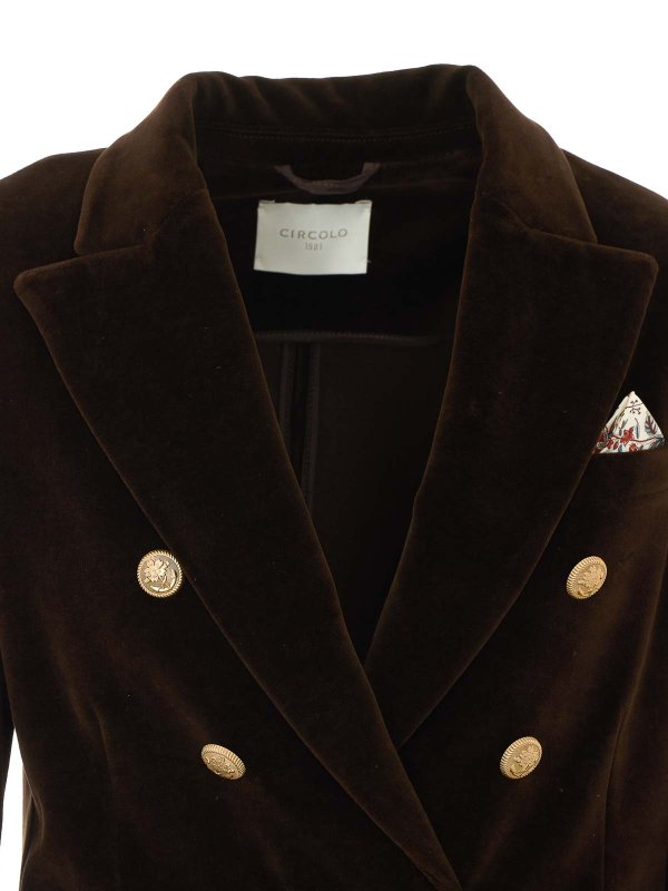 Double Breasted Button Velvet Jacket shop online: CIRCOLO 1901