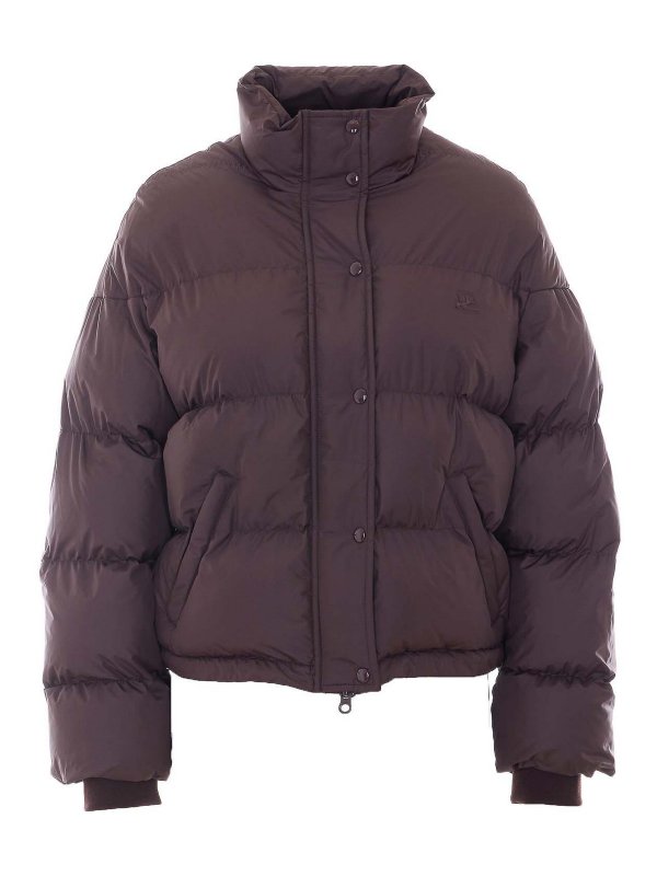 Courreges: padded jackets - Bordeaux Cropped Down Jacket