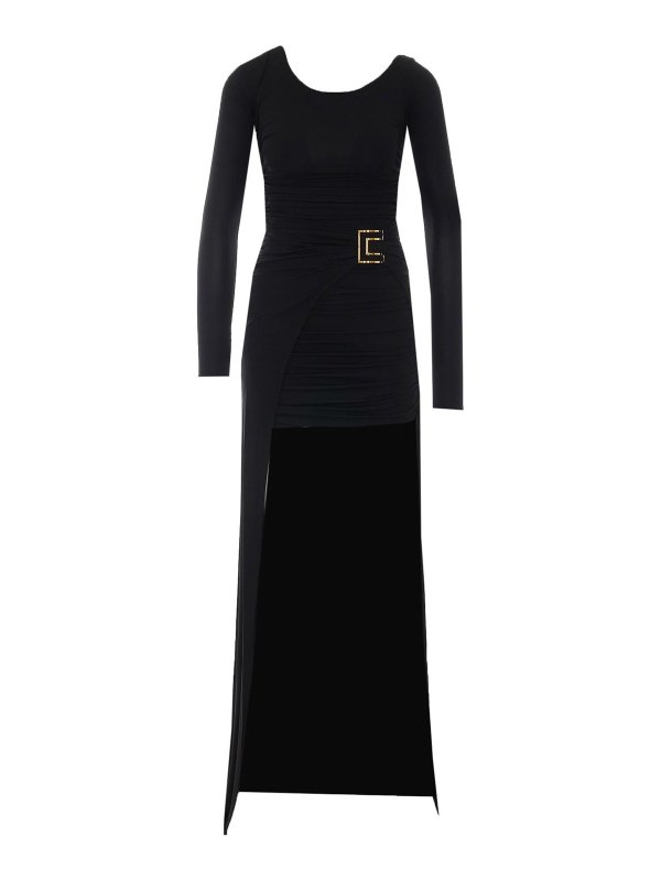 ELISABETTA FRANCHI: Knielange Kleider - Knielanges Kleid - Schwarz