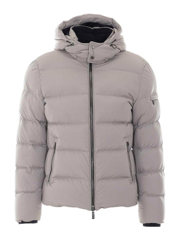 MOORER: padded jackets - Marmo Grey Brett Down Jacket