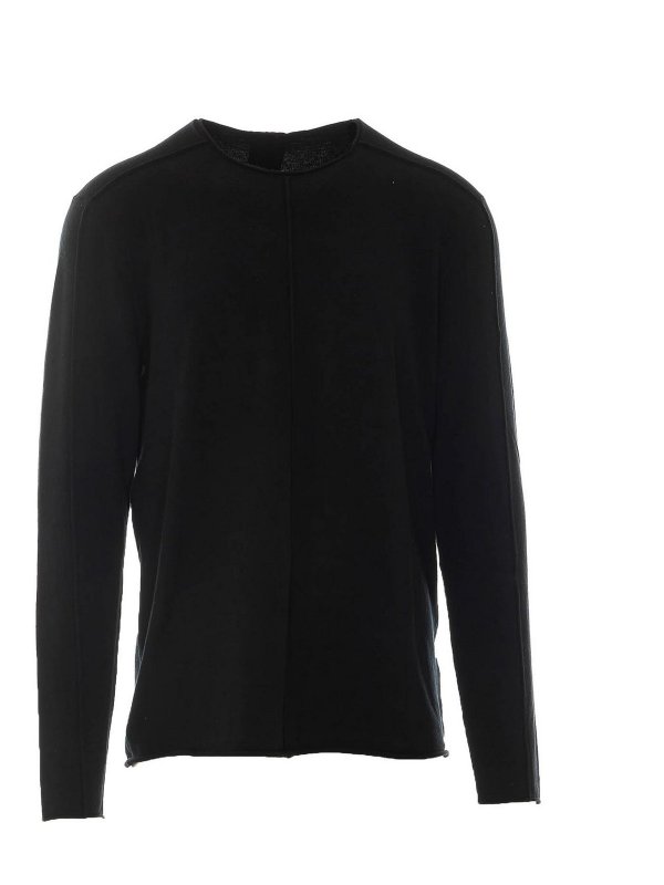 THOM KROM: Strickpullover mit Rundhalsausschnitt - Rundhalspullover - Schwarz