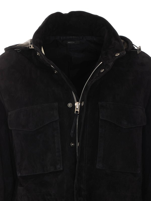 Black Suede Jacket shop online: TOM FORD