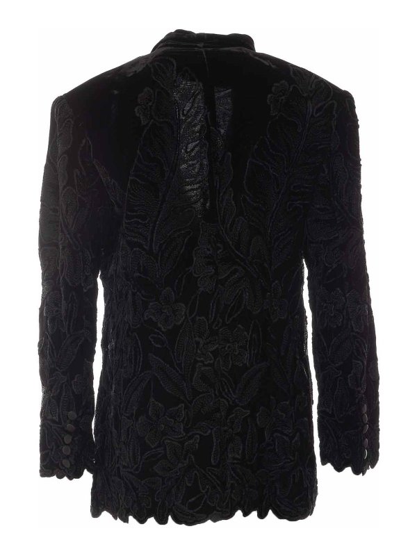 Balmain: casual jackets online - Velvet Embroidered Jacket