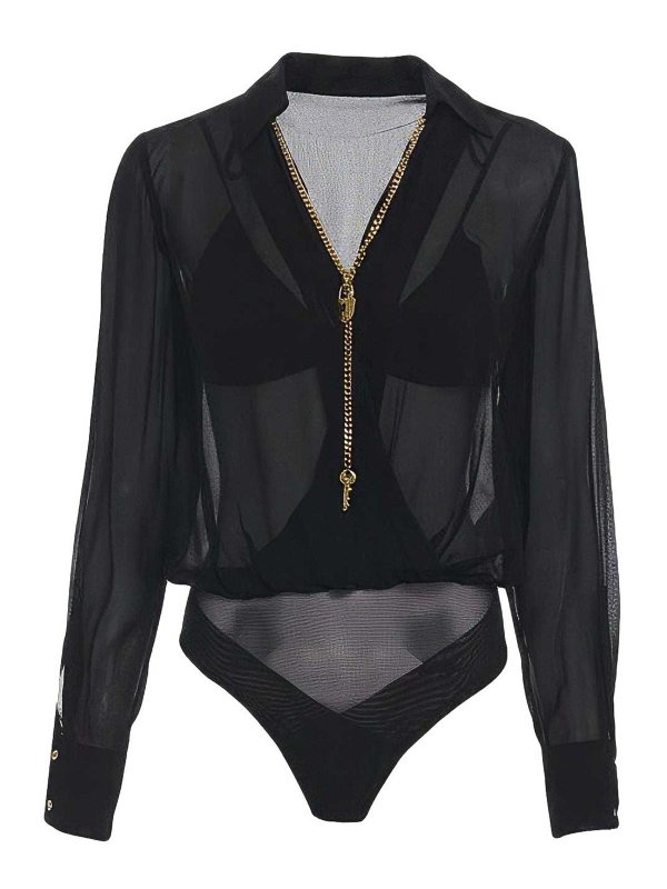 ELISABETTA FRANCHI: Tops und Tank Tops - Top - Schwarz