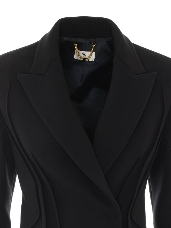 Knielanger Mantel - Schwarz shop online: ELISABETTA FRANCHI