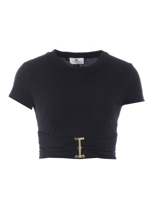 ELISABETTA FRANCHI: T-shirts - T-Shirt - Schwarz