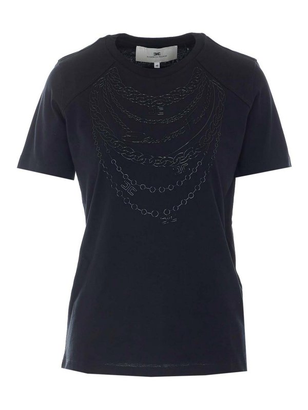 ELISABETTA FRANCHI: T-shirts - T-Shirt - Schwarz