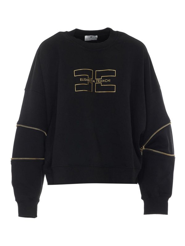 ELISABETTA FRANCHI: Sweatshirts und Pullover - Sweatshirt - Schwarz