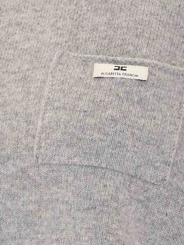The Best Shops ELISABETTA FRANCHI: Strickpullover mit Rundhalsausschnitt - Rundhalspullover - Grau