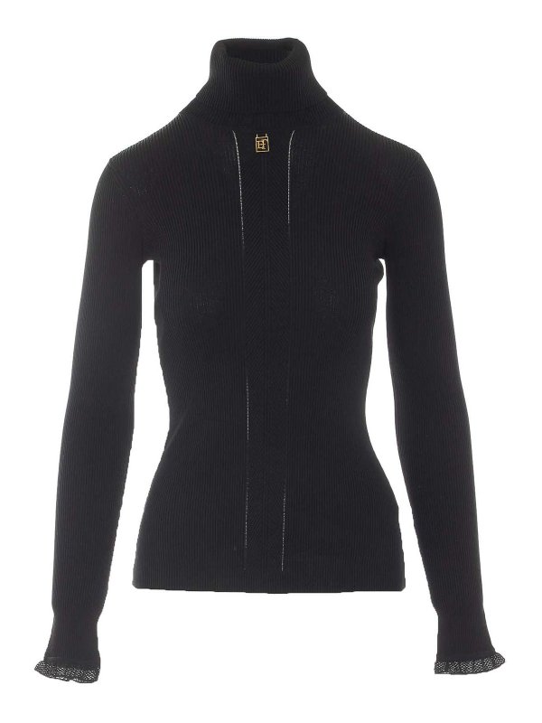 ELISABETTA FRANCHI: Rollkragenpullover  und Polo-Ausschnitt - Rollkragenpullover - Schwarz