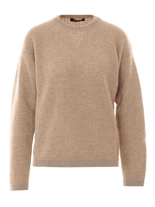 FABIANA FILIPPI: Strickpullover mit Rundhalsausschnitt - Rundhalspullover - Beige