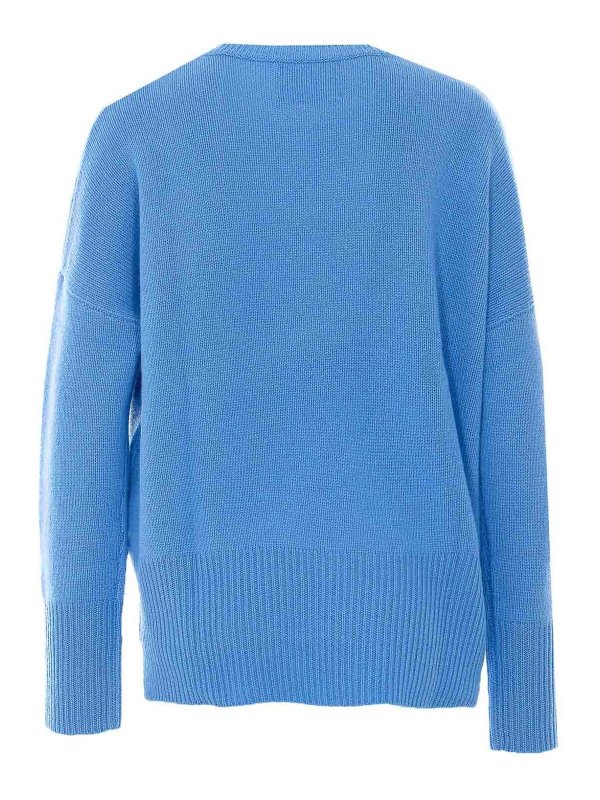 LISA YANG: Strickpullover mit Rundhalsausschnitt online - Rundhalspullover - Blau