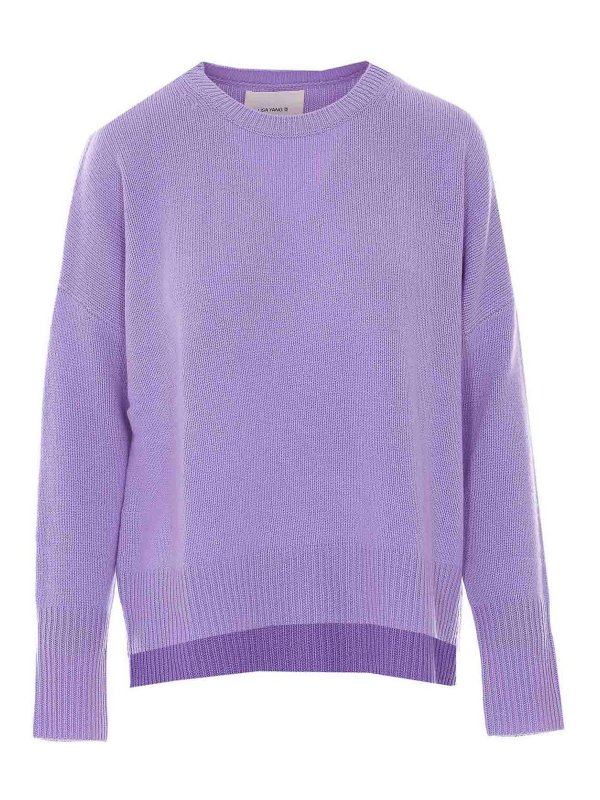 LISA YANG: Strickpullover mit Rundhalsausschnitt - Rundhalspullover - Silber
