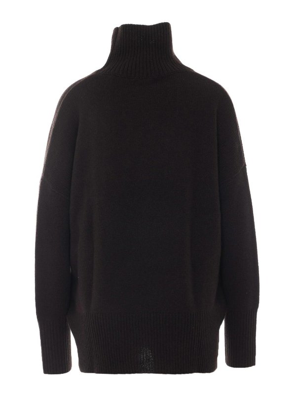 LISA YANG: Strickpullover mit Rundhalsausschnitt online - Rundhalspullover - Braun