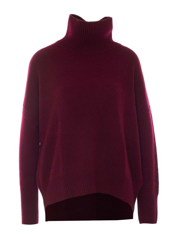 LISA YANG: Strickpullover mit Rundhalsausschnitt - Rundhalspullover - Rot