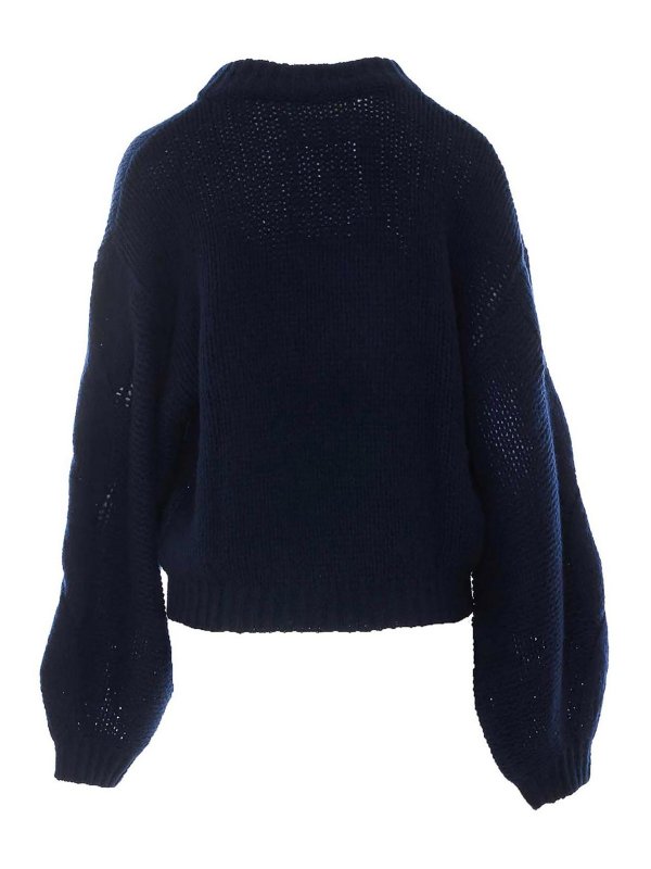 LISA YANG: Strickpullover mit Rundhalsausschnitt online - Rundhalspullover - Blau