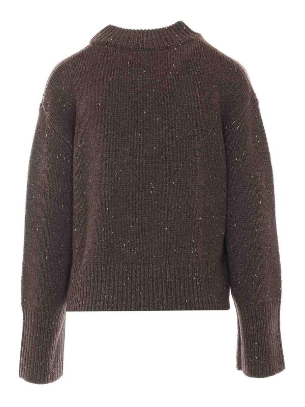 LISA YANG: Strickpullover mit Rundhalsausschnitt online - Rundhalspullover - Braun