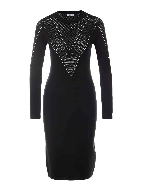 Liu Jo: Knielange Kleider - Knielanges Kleid - Schwarz