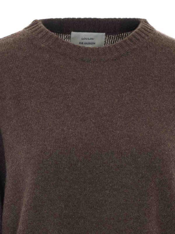 クルーネック - ブラウン shop online: LOULOU STUDIO