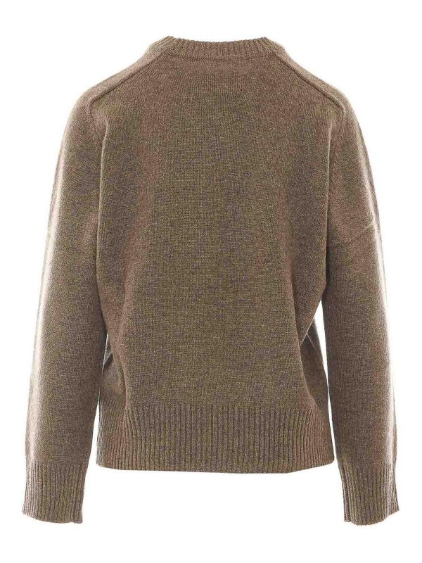 LOULOU STUDIO: Strickpullover mit Rundhalsausschnitt online - Rundhalspullover - Beige