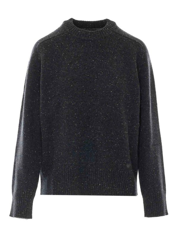 LOULOU STUDIO: Strickpullover mit Rundhalsausschnitt - Rundhalspullover - Grau