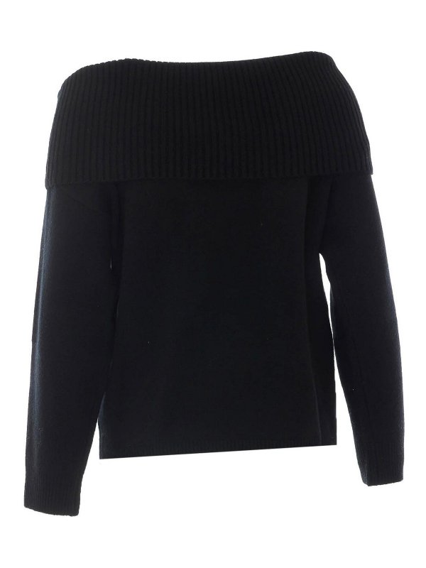 LOULOU STUDIO: Strickpullover mit Rundhalsausschnitt online - Rundhalspullover - Schwarz