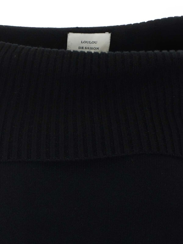Rundhalspullover - Schwarz shop online: LOULOU STUDIO