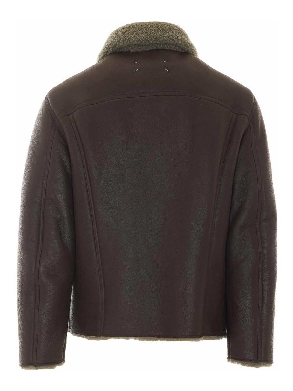 Maison Margiela: Turtlenecks & Polo necks online - Brown Shearling Jacket