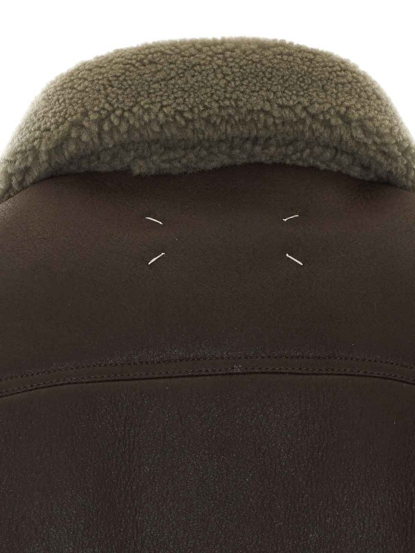 The Best Shops Maison Margiela: Turtlenecks & Polo necks - Brown Shearling Jacket