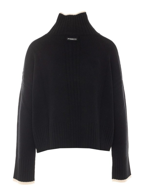 Pinko: Strickpullover mit Rundhalsausschnitt online - Rundhalspullover - Schwarz