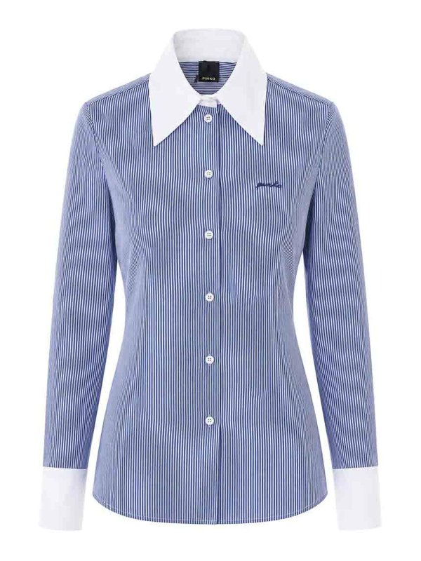 Pinko: camicie - Camicia a righe blu