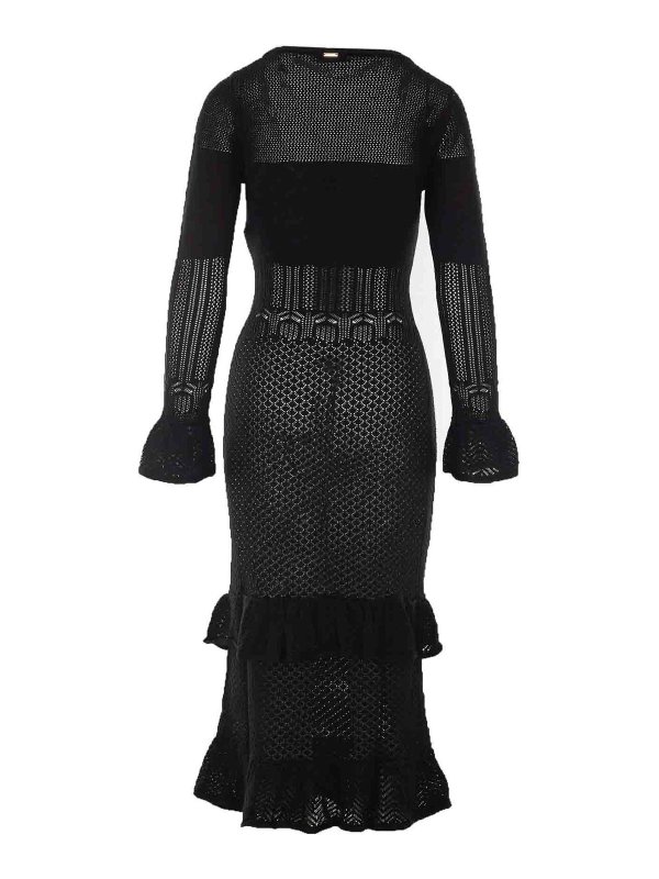 TWINSET: Knielange Kleider online - Knielanges Kleid - Schwarz