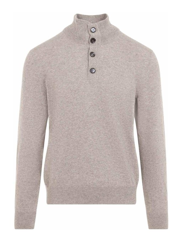 BRIONI: Strickpullover mit Rundhalsausschnitt - Rundhalspullover - Beige