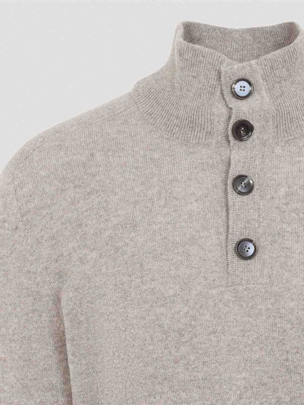 The Best Shops BRIONI: Strickpullover mit Rundhalsausschnitt - Rundhalspullover - Beige